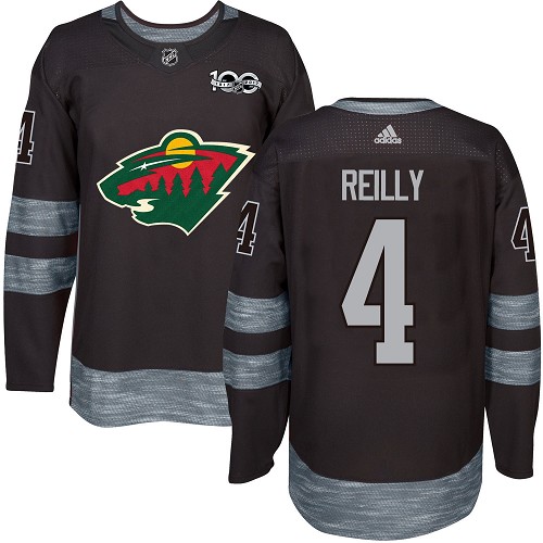 Adidas Wild #4 Mike Reilly Black 1917-100th Anniversary Stitched NHL Jersey